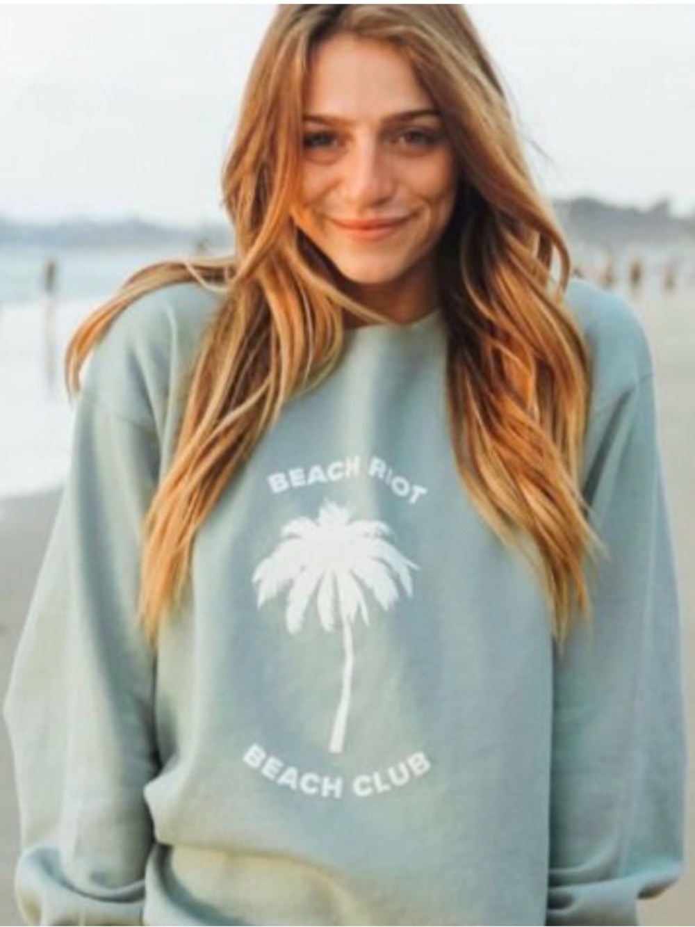 Beach Riot Beach Club Palm Tree 🌴 Oversized Pullover Sweatshirt Medium NEW - Picture 4 of 12